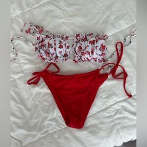 Red Floral Bikini